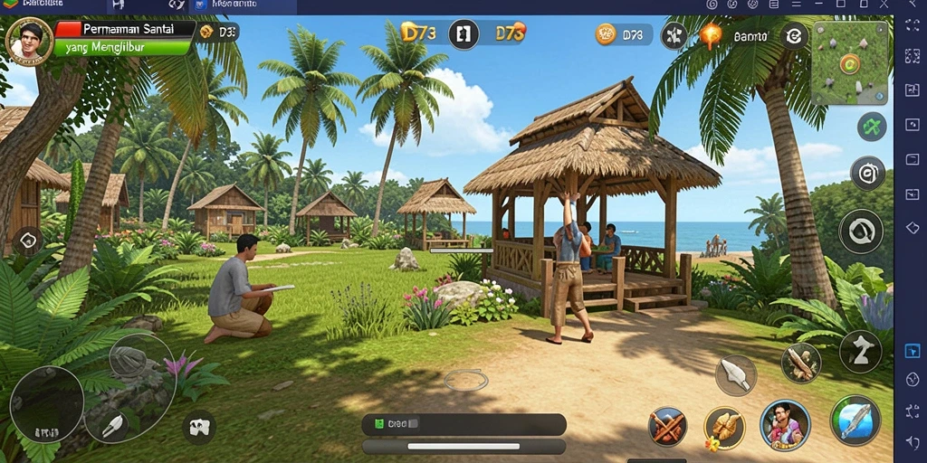 Screenshot D73 menampilkan gameplay yang santai dan menyenangkan.