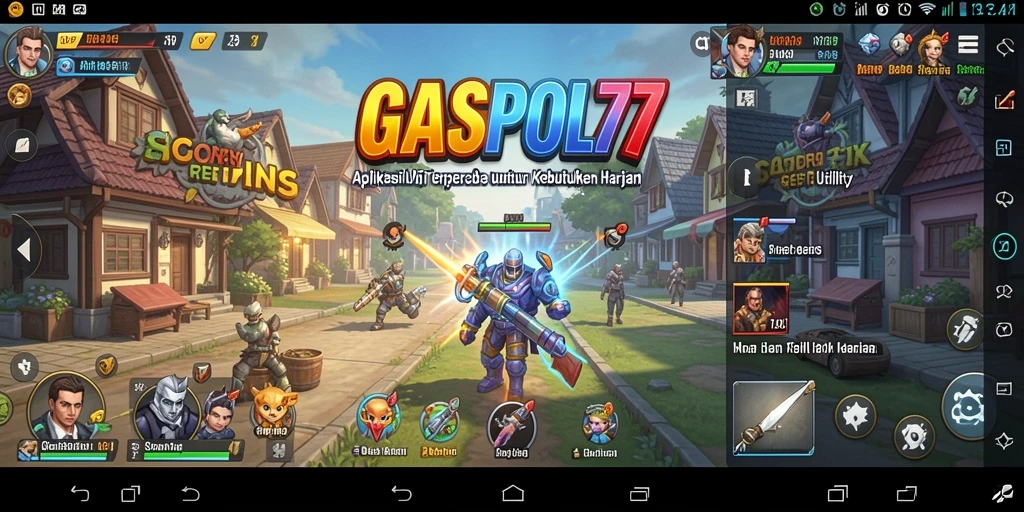 Tampilan screenshot GASPOL77 menampilkan antarmuka aplikasi Utility yang menarik dan fungsional.