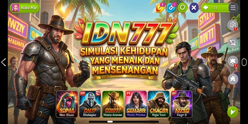 Tampilan gameplay IDN777 yang menarik dan penuh warna.
