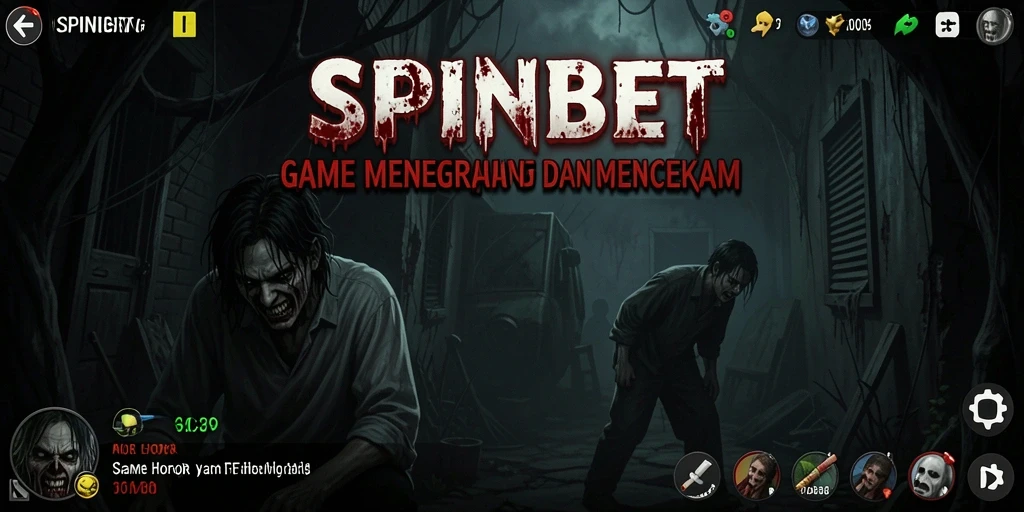Tampilan gameplay SPINBET yang menyeramkan dan mencekam.