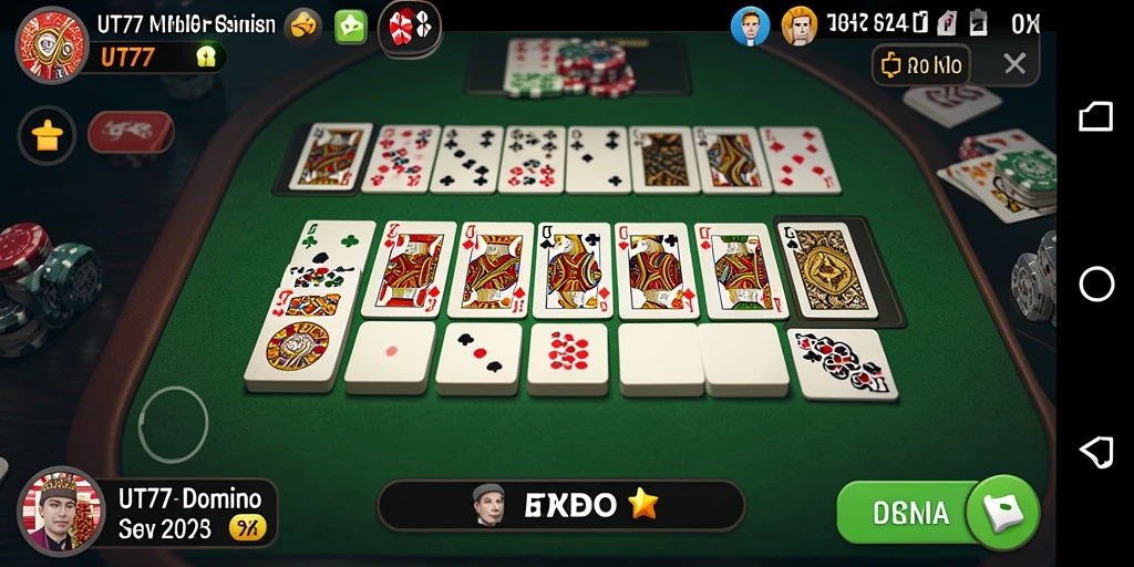 Screenshot UT77 menampilkan gameplay seru Domino yang mengasyikkan.